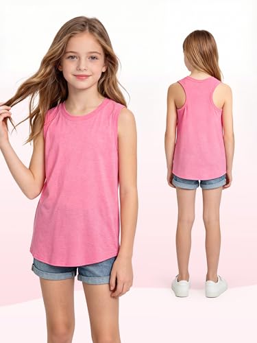 5 Pack Girls Tank Tops Dry-Fit Sleeveless Athletic Undershirts for Teen - image 3