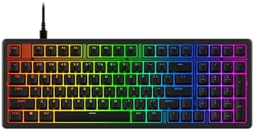 HyperX Eve 1800 – Gaming Keyboard, 1800 Form Factor,10 Zone Customizable RGB Lighting, Built-in Media Buttons, Membrane Switches, – Black