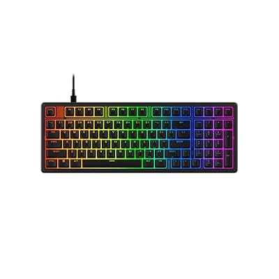 HyperX Eve 1800 – Gaming Keyboard, 1800 Form Factor,10 Zone Customizable RGB Lighting, Built-in Media Buttons, Membrane Switches, – Black