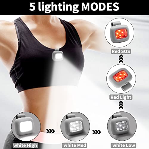 AIOLEKUP Running Lights for Runners,Dog Mini Flashlights for Night Walking,5 Modes LED Running Accessories,Safety Light Hiking Camping Gear for Jogging,Biking(2 Pack) - image 2
