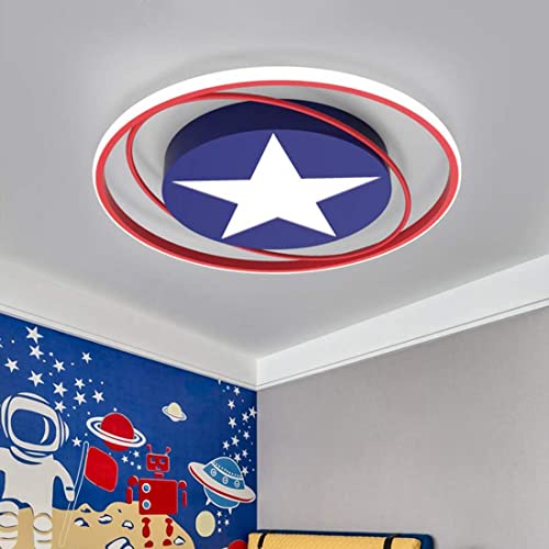 SAIVITT Cartoon LED Plafonnier de Chambre d'Enfant Dimmable Luminaire de chambres de garçons Rond Désign Moderne Lustre créatif pour Enfants Télécommande...