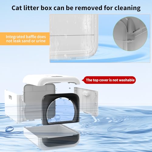 Smart Cat Litter Box,3-Speed Kitty Litter Box with Lid, Electric Litter Box with Scoop, Covered XL Litter Box with Display, Odor Control Litter Box with Mat, Non Leaking Litter Boxes