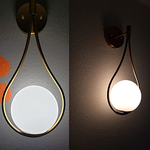 Holkirt Mid-Century Modern Wall Sconces Bathroom Globe Vanity Light Fixture Brass Set Of 2 #TOP6