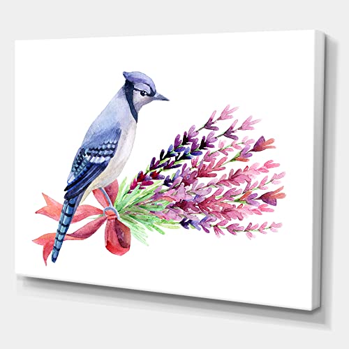 Tableau bleu-geai et roses sur toile pour raviver vos murs blancs