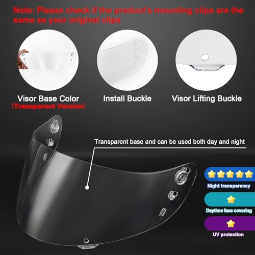 Image of PSLER Shatterproof Helmet Visor for Airform Airmada Airframe,Transparent