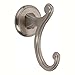 Ginger Double Robe / Towel Hook for Bathroom, Modern Wall Mounted Solid Brass Shower Hooks, Satin Nickel