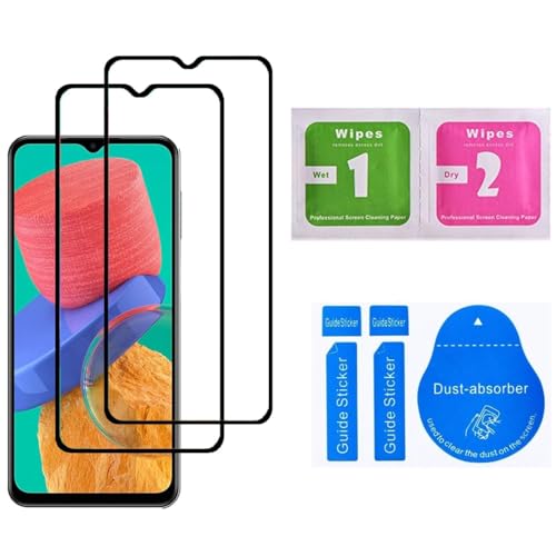 Image of Tempered Glass Screen Protector Compatible with Samsung Galaxy M33 / Samsung Galaxy F23 / Samsung Galaxy M23 / Samsung Galaxy A23 / Samsung Galaxy M13 4G, 9H Hardness Pack of 2