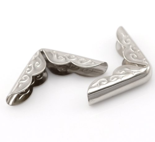 Housweety 100 Silver Tone Book Scrapbooking Albums Menus Corner Protectors