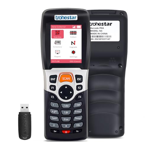 Scanner de código de barras sem fio – Coletor de dados portátil de inventário com transceptor RF de