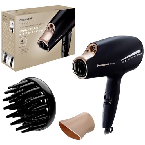 Sèche-cheveux Panasonic EH-NA9J-K825 : l'excellence 1800W Noir et Or Rose