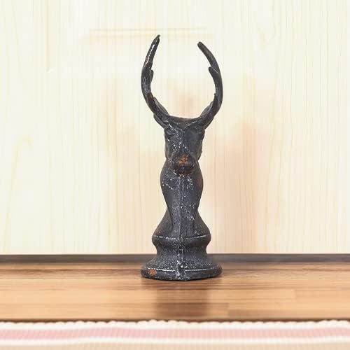 Miniatura 5 de Tope de puerta de piso de cuña de hierro fundido, acabado negro, 2.3 libras