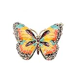 Ingbear Yellow Butterfly Figurine Hinged Trinket Boxes, Unique Gift for Mother's Day, Hand-Plated En