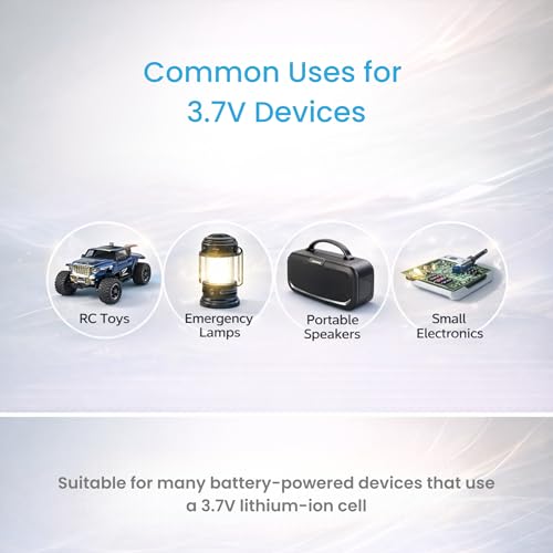 Image of 3.7V 18650 Lithium-Ion Rechargeable Battery for RC Toys & Electronics, JST 2-Pin Connector, Built-in Protection Circuit (1800MAHBLACK)