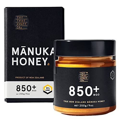 The True Honey Miel de Manuka MGO 850+ (UMF 20+) Premium *Original de Nueva Zelanda *Puro*Certificado *250g. Vidrio*