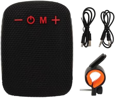 Pomya Cycling Bluetooth Speaker, Wireless Bike Speaker with Bracket, IPX4 Water Proof Outdoor Sports Cycling Speakers with Dual Pairing, 500mAh Battery, Support Memory Card Radio (Black) - 5