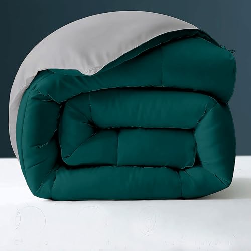 Image of Day Care - 600 GSM Hotel Quality-Down Alternative Reversible Comforter (60 inch x 90 inch Inches /228cm x 228cm) - Comforter Single Bed|Teal /Silver