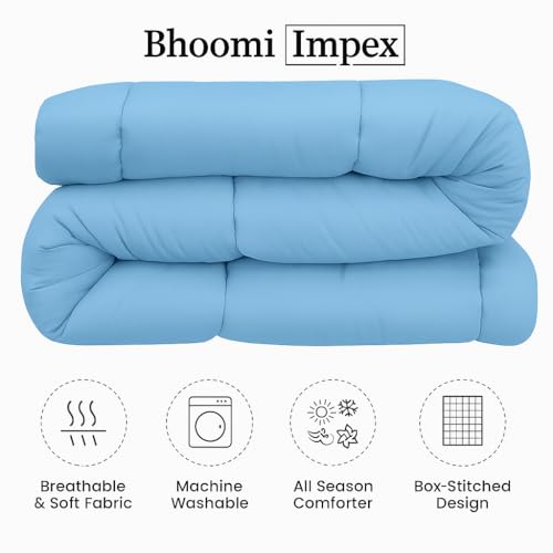 Image of Comforter Double Bed - All Season /AC Summer Blanket | Dohar | Duvets | Ultra Soft & Light Weight - (300 GSM, Light Blue)