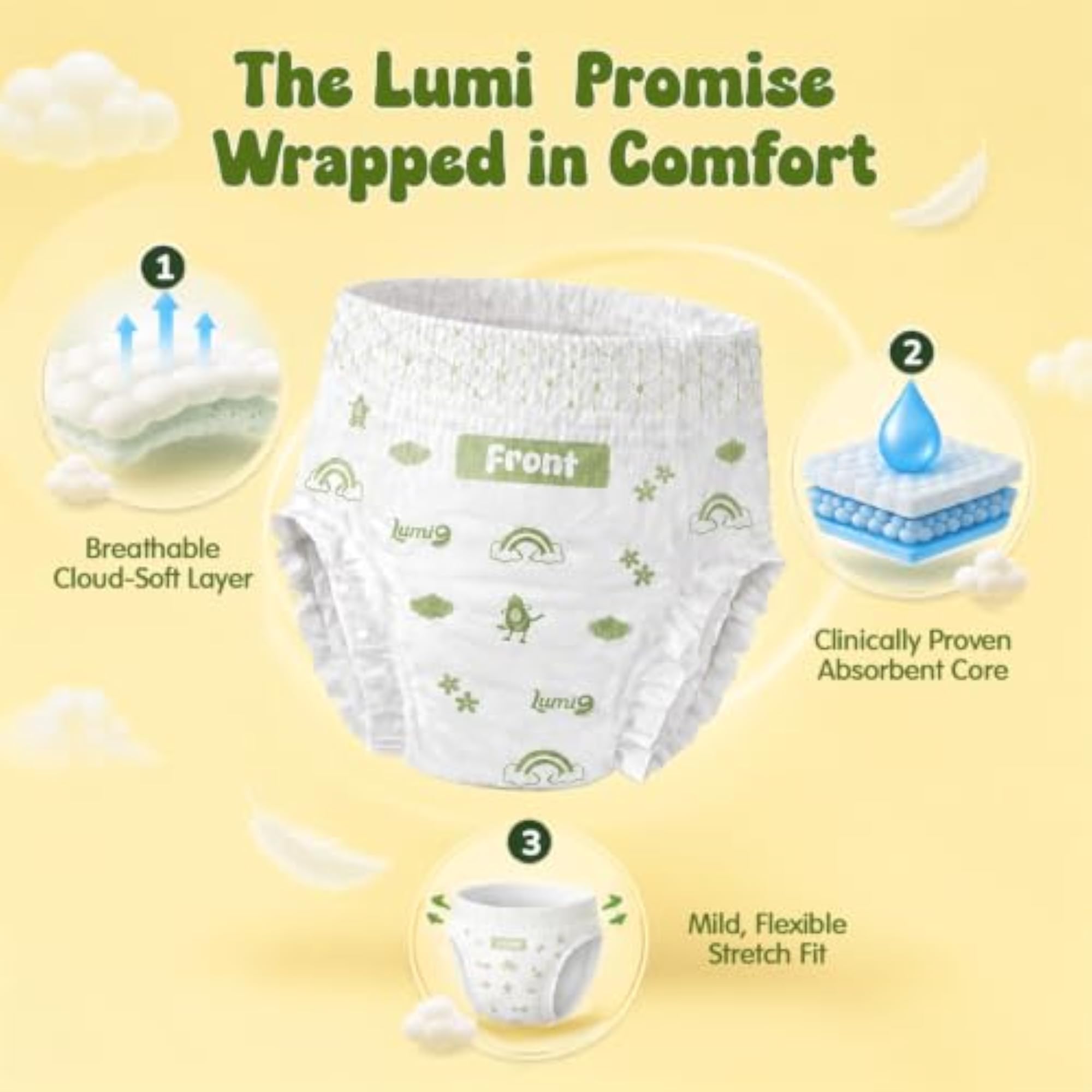Lumi9 Diaper Pants, 24 Pieces, Leak Proof & Breathable