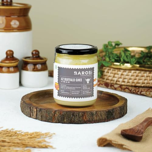 Image of Barosi Premium Buffalo Ghee 500 Ml | Vedic Bilona Method | Churned From Curd | Pure & Natural | Farm Made In Small Batches | Glass Jar Packing