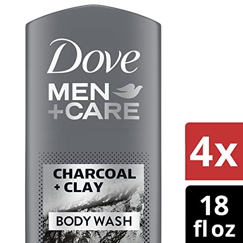 Dove Men+Care Elements Body Wash Charcoal + Clay 4 Count For Men's Skin Care Effectively Washes Away Bacteria While Nourishing Your Skin, 18 Oz #TOP1