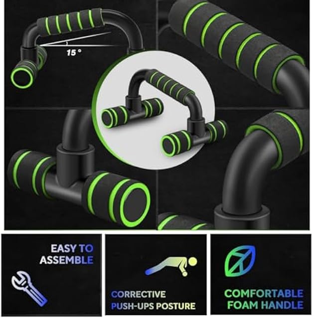 Push Up Bars Gym Exercise Equipment Fitness 1 Pair, Calisthenics Equipment, Pushup Handles with Cushioned Foam Grip and Non-Slip Sturdy Structure, Suitable for Men and Women