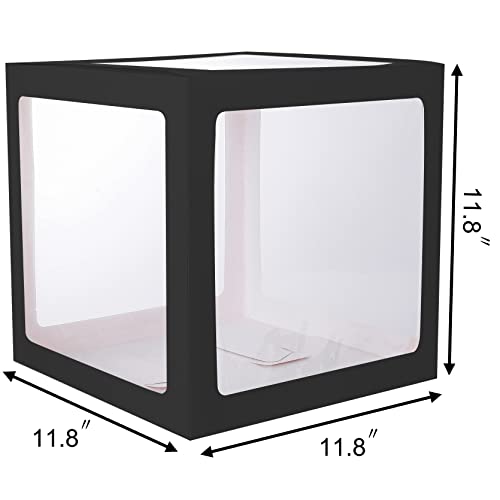 Image of Sooyee Black Clear Baby Boxes with Letters for Baby Shower,Baby Shower Decorations Birthday Party, Transparent Ballon Boxes Backdrop, Gender Reveal,Reusable Favors, Baby Blocks