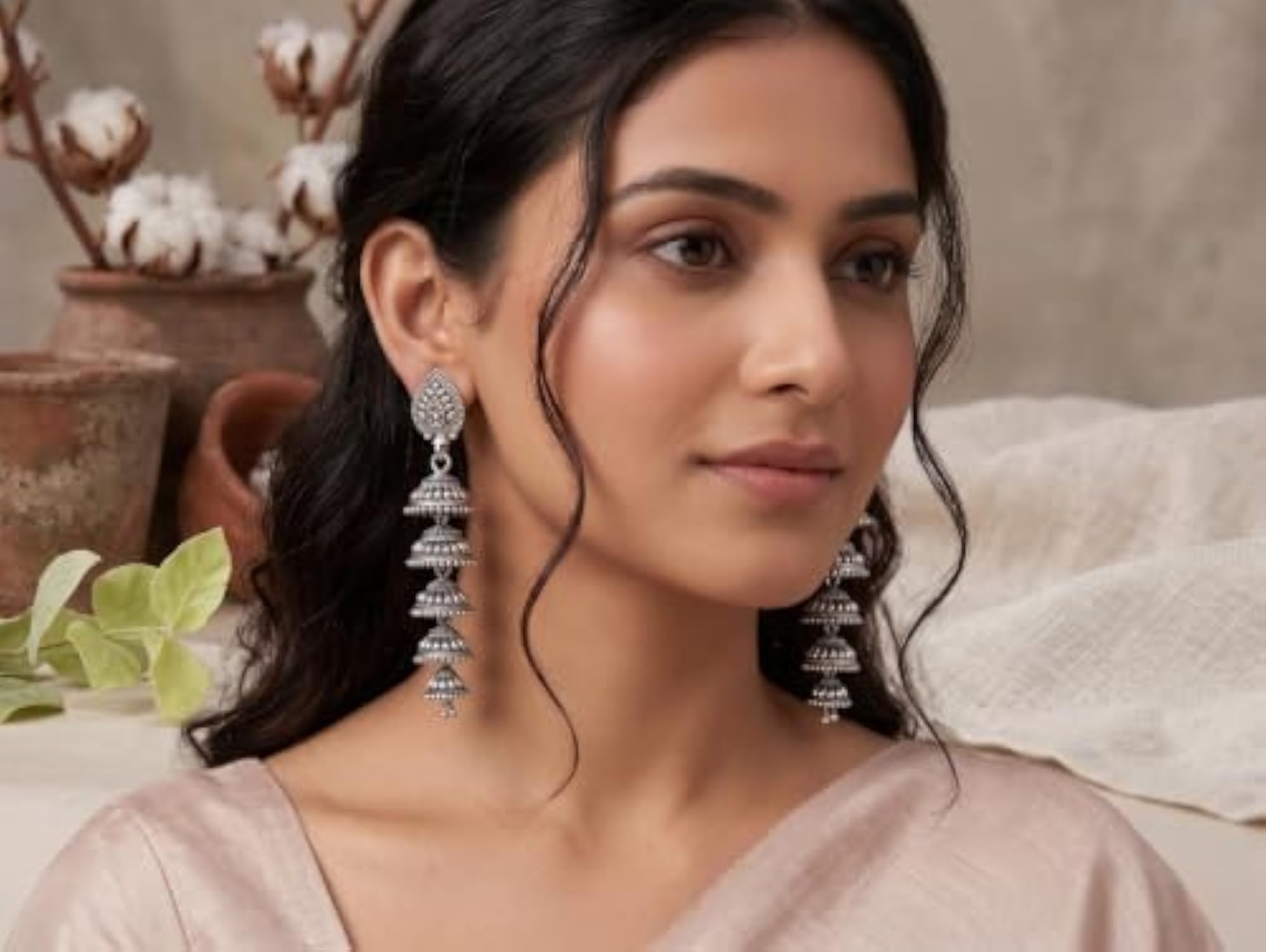 Elegant Oxidized Jhumka Earrings for Women