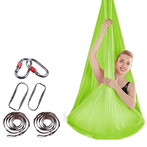TUPOSTAR Columpio De Yoga, Columpio EláStico De Aire Antigravedad, Kit De Hamaca De Yoga, Hamaca Duradera, Telas AéReas para Yoga, Equipo De Danza AéRea para Pilates Y Yoga,05,2.8 * 5m