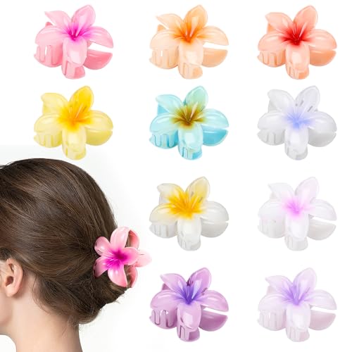 HAPTIME 10 Pack Flower Claw Clips for Women, Preppy Hair Clips,...