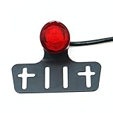 BHYShop Retro Motorcycle Tail Brake Light For Cruiser Bobber Chopper CBR CB (rot)