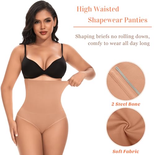 Image of Werena Tummy Control Shapewear for Women High Waisted Body Shaper Panties Slimming Girdle Shaping Briefs