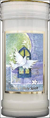 Prayer to The Holy Spirit 72 Hour Burn Candle Saint Catholic 15cm White