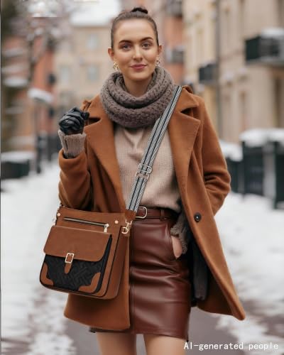 Image of Large Crossbody Bags for Women,Leather Crossbody Purse with RFID