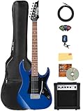 Ibanez GRX20Z RG Gio Electric Guitar - Jewel Blue Bundle with Amp, Gig Bag, Tuner, Instrument Cable, Picks, Austin Bazaar Instructional DVD, and Polishing Cloth