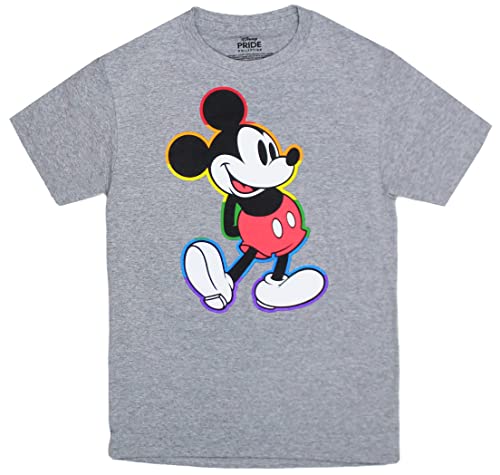 T-shirt Mickey Mouse Disney Pride haut gris décontracté taille M adulte