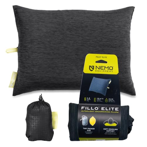 NEMO Equipment Fillo Elite Camping Pillow - Black Pearl/Citron...