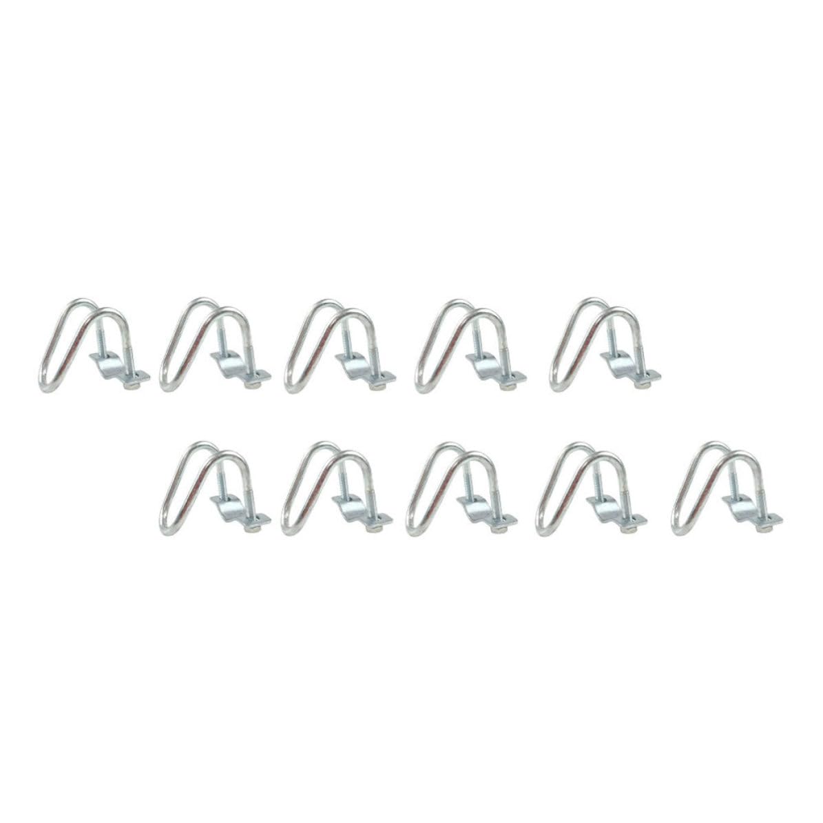 SOLUSTRE Morsetti U a Forma di U in Acciaio Zincato 10 Pezzi Superficie Liscia Clip Portatile per Tubo Argento per Impalcature e Recinzioni