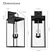 Diyel Outdoor Wall Sconce Light, 28 Inch Tall Transitional Exterior Wall Bracket Lighting with Clear Glass, Modern Anti-Rust Outside Black Carriage Lantern Lamp for Front Porch Corridor Doorway Patio