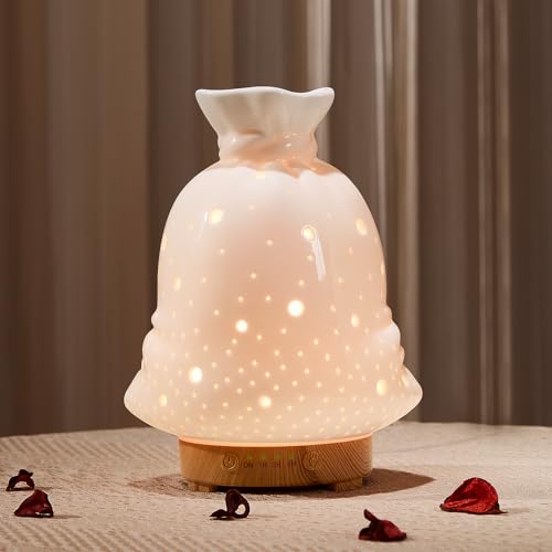 Image of 160ML Ceramic Diffuser for Essential Oils Lucky Bag Aromatherapy Diffuser Ultrasonic Cool Mist Humidifier with Intermittent Mist Modes Waterless Auto Off for Room Office