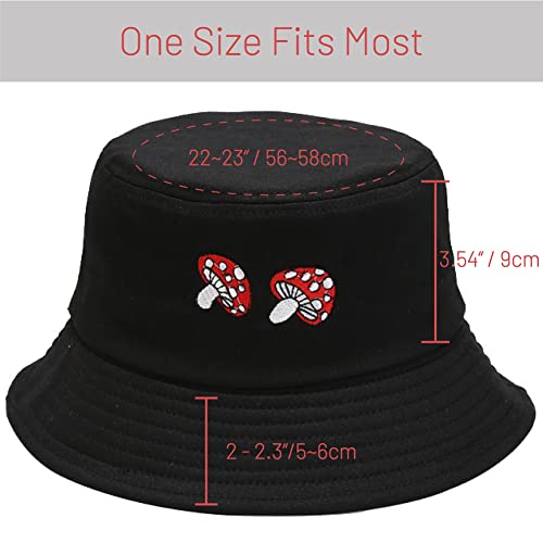 Image of Cotton Bucket Hat for Women Men Summer Travel Sun Beach Bucket Cap, Unisex Outdoor Fisherman Hat