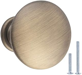 Amazon Basics AB100-AB-25 Cabinet Knob, 3 cm, Antique Brass