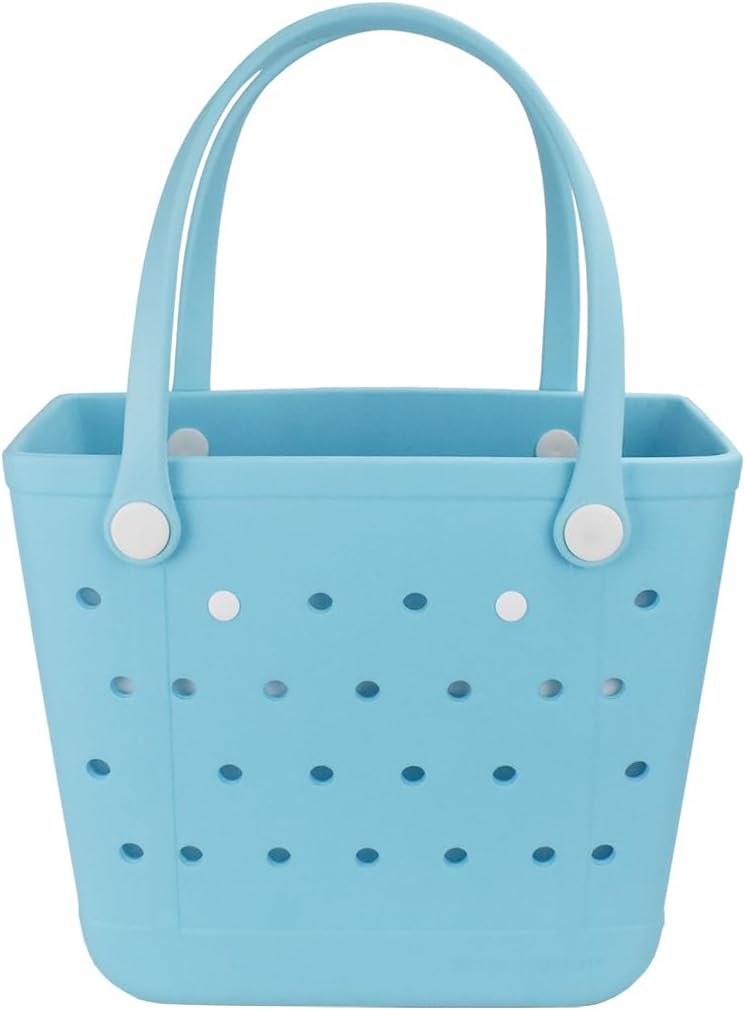 Beach Bag, Waterproof Beach Tote, Rubber Medium Tote Bag, Washable and Durable Open Handbag for Boat Pool Sports