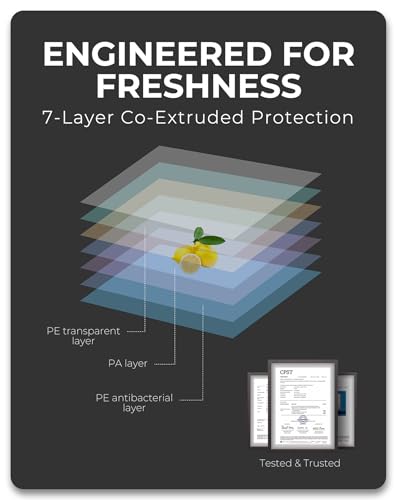 Image of EconoHome 8 inchx20' Roll Heavy Duty Vacuum Seal Bags for Food 10 Pack - Commercial-Grade, Airtight & Leakproof Plastic Vacuum Storage Bags for Sous Vide, Meal Preparation, Processing & Dry Aging Meat
