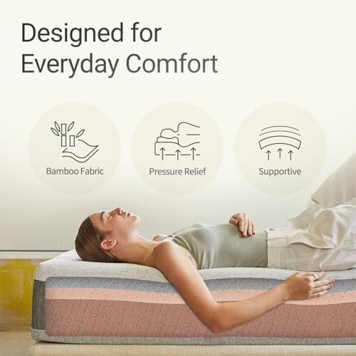 LIFEMENT Full Size Mattress, 12 Inch Full Mattress, Essential Cooling Mattress in a Box, Medium Firm Support, Motion Isolation, Pressure Relief, CertiPUR-US Certified, 75''L x 54''W — view 2