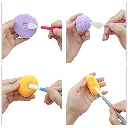 8 Pieces Plastic Clay Modeling Tools Set Ceramic Tool Kit For Sculpting Plastic Polymer Clay Shaping Tool For Kids Double-Head Suitable For Diy Crafts Cake Carving Decorating (Assorted Colors) #TOP4
