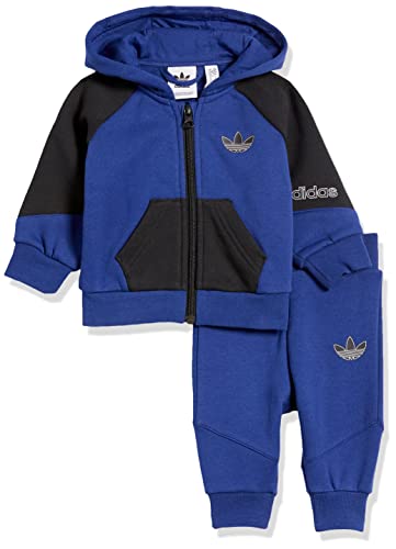 Adidas Originals Unisex-Baby Sport Collection Full Zip Hoodie Set Victory Blue/Black 6M #TOP14