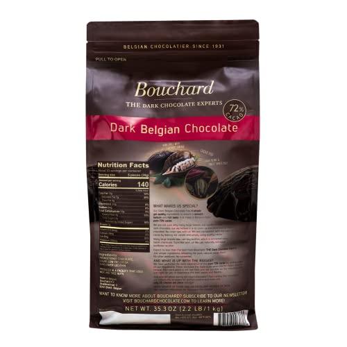 Bouchard Belgische dunkle Schokolade, Glutenfrei, 72% Kakao (1000,7 g/1,0 kg)
