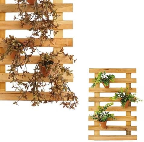 Kit 2 Peças Treliça De Madeira Painel Jardim Vertical Floreira