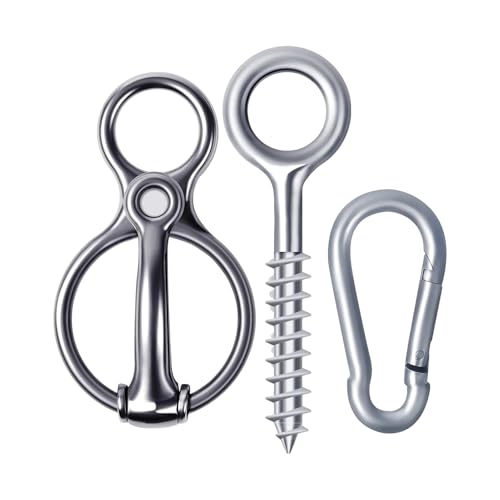 de fijación para – 12 x 6,6 cm Arnés de equitación con Tornillos para los Ojos, herrajes robustos y Seguros, Soporte Seguro para Caballos, establo, Cuidado de pastos, Soporte de Lavado, Zona de