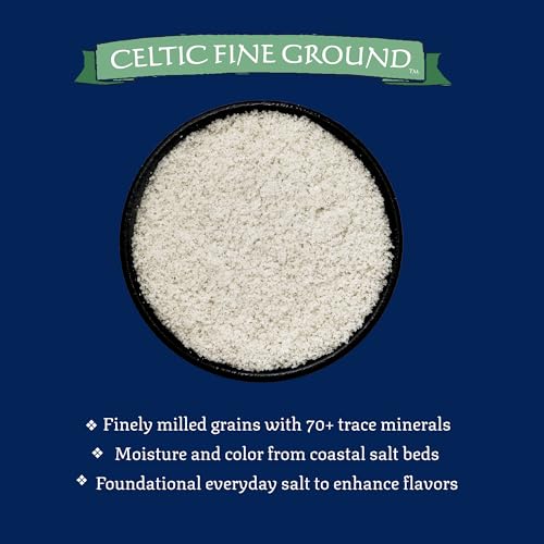Image of Celtic Sea Salt Fine Ground - Natural Mineral Salt, Sustainably Harvested, GMP Certified, Lab Tested - Baking, Cooking, Seasoning, Everyday Use - Pound Resealable Bag
